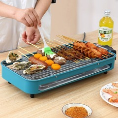 淄博燒烤電燒烤爐家用無煙烤肉機電烤盤韓式多功能室內烤串爐批發