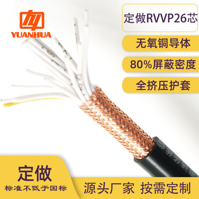 定制国标纯铜RVVP屏蔽线26芯0.12-1.5平方铜丝编织智能监控信号线|ru