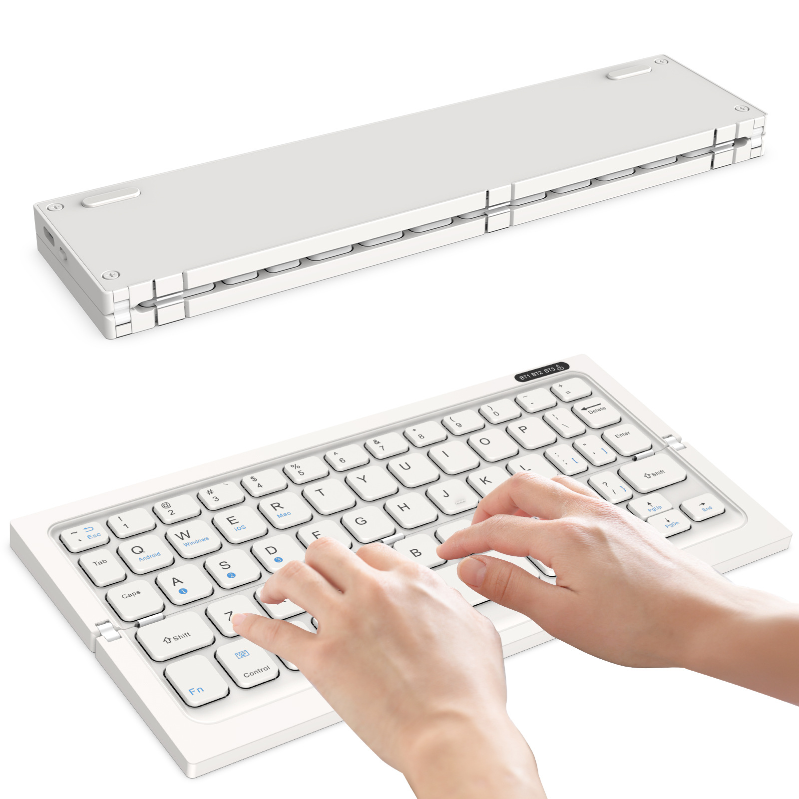 Folding Magic Keyboard Is Suitable for Tablet Office and Home Use. Thin and Portable Bluetooth Foldable Keyboard with Bluetooth Connection