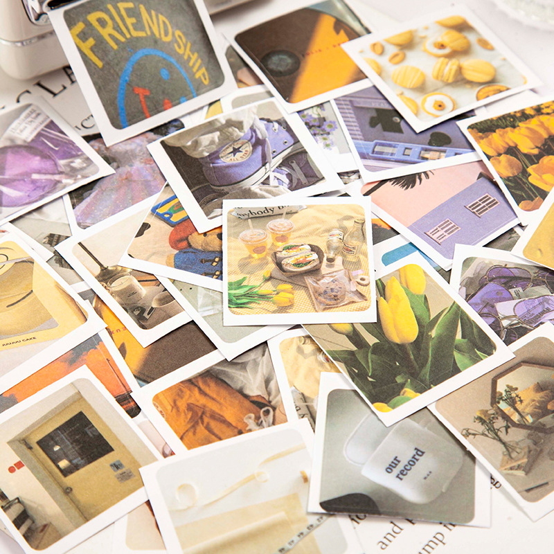 Un hermoso día te está esperando en la futura serie de tres cuadrículas largas estilo ins pegatinas libro decoración DIY 8