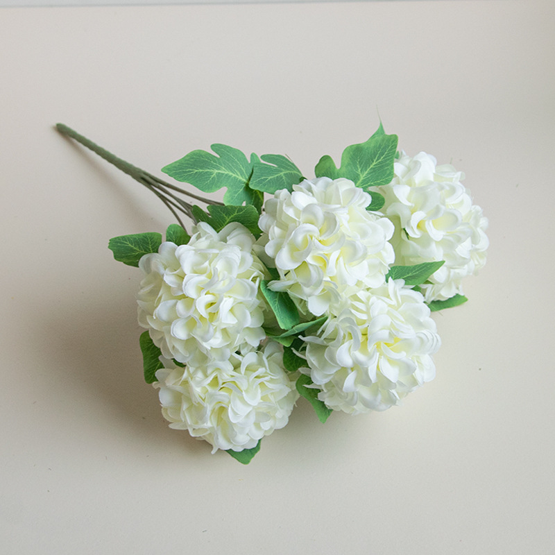 Nuevo ramo artificial decoración de la boda gran Hortensia flor ramo estilo europeo Hortensia bola Flor de seda artificial