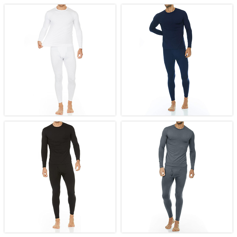 Amazon ropa de otoño de los hombres pantalones largos de ropa interior térmica de los hombres traje de primavera y otoño de color sólido apretado ropa de fondo