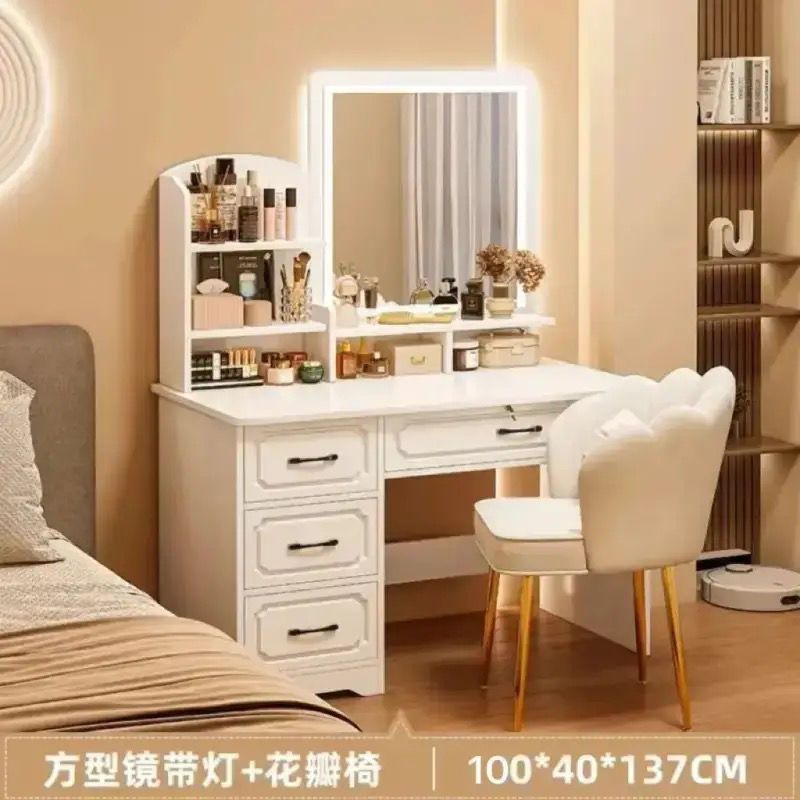 梳妆台小型现代简约新款轻奢妆台一体梳妆桌2025化妆桌卧室化妆桌|undefined