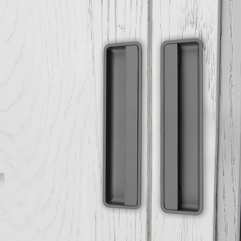 Black invisible knob for futon bed, built-in cabinet, wardrobe, drawer pull, sliding door, gold color, hidden, embedded handle