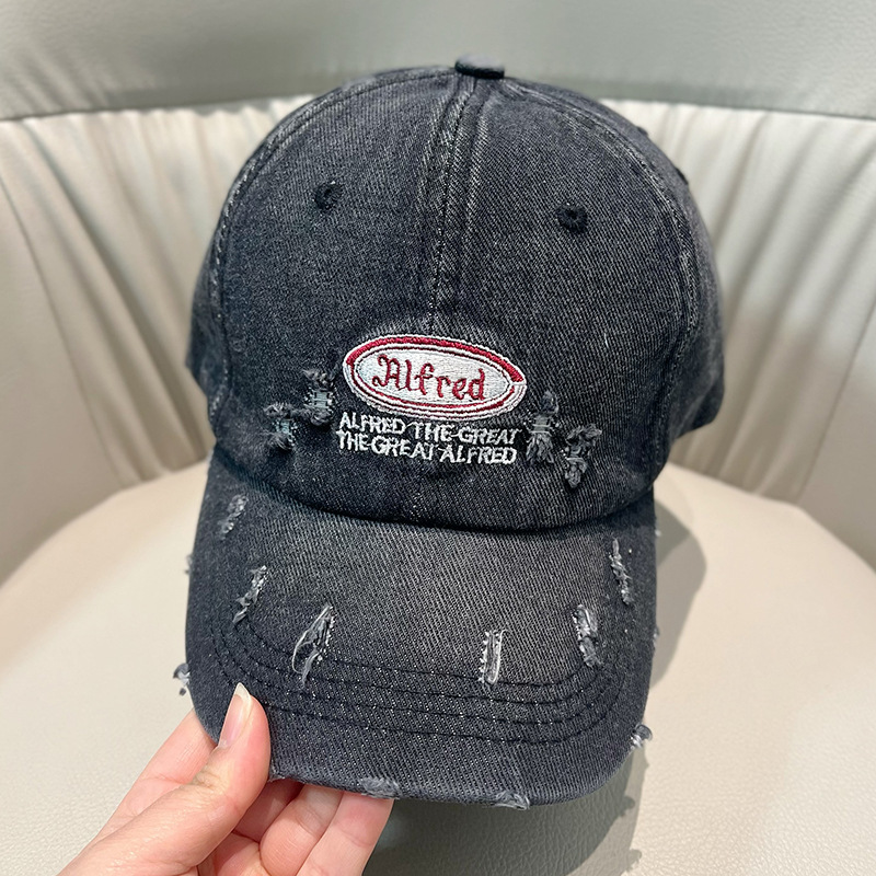 Lente/zomer vintage gewassen denim softtop baseballpet voor dames, veelzijdig, ademend en met een verwassen look, geschikt voor eendenbek._voghion.com