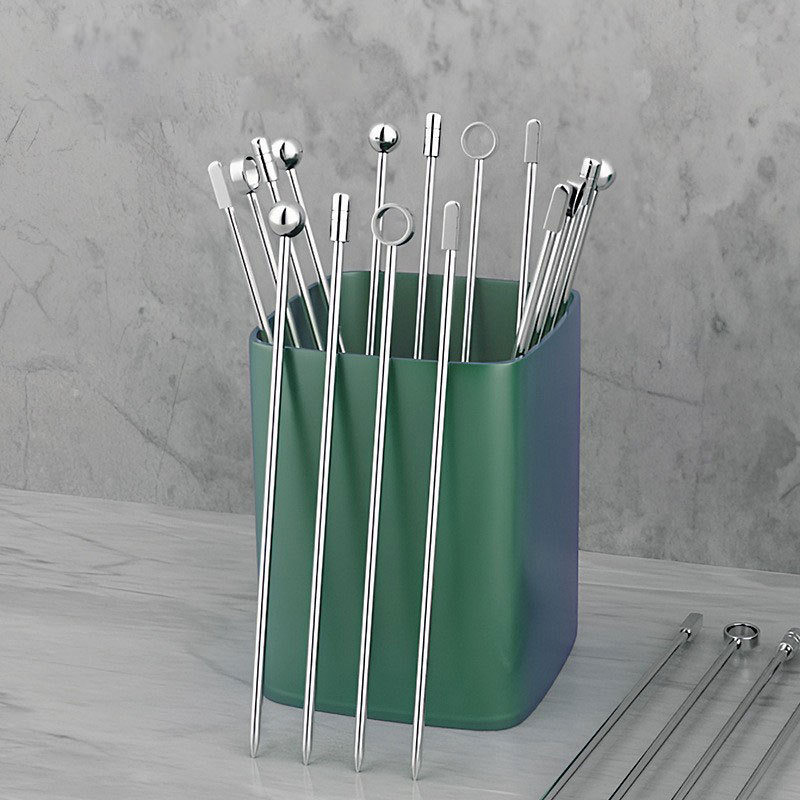 La fábrica suministra al por mayor brochetas de cóctel de acero inoxidable 304, agujas para frutas, agujas decorativas para mezclar y agujas para servir frutas.