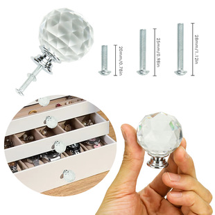 Multi-Color Accessible Luxury Crystal Glass Spherical Diameter 40mm Single Hole Handle Source Spot Drawer Cupboard Handle