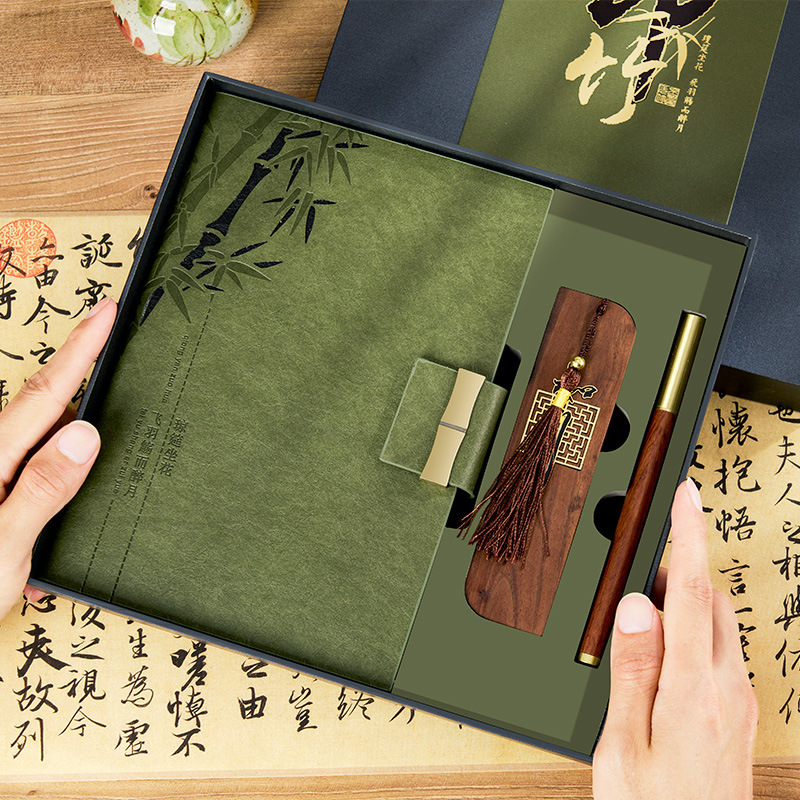 笔记本礼盒装定制可印logo新款文艺精致记事本送老师长辈伴手礼品|undefined