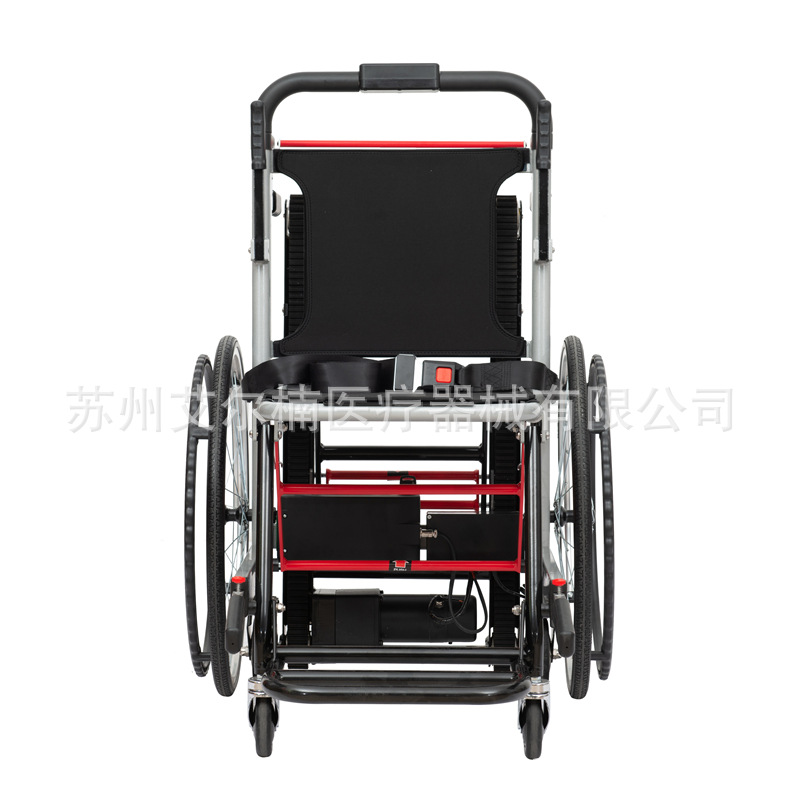 Escalera eléctrica tripulada plegable tipo rastreo eléctrico ascendente y descendente silla de ruedas para ancianos con rueda de empuje de mano