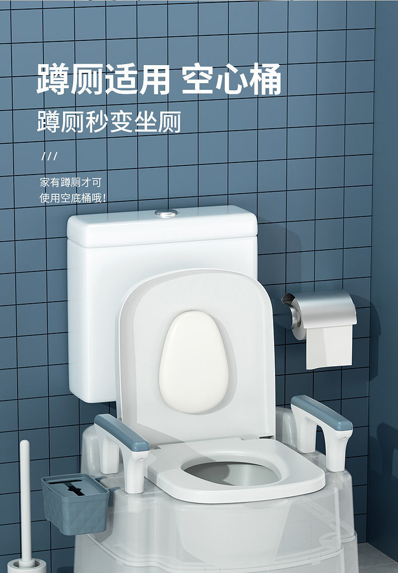 Portable elderly toilet, household anti-odor indoor toilet for the elderly, toilet chair for defecation, urine bucket for pregnant women and adults undefined