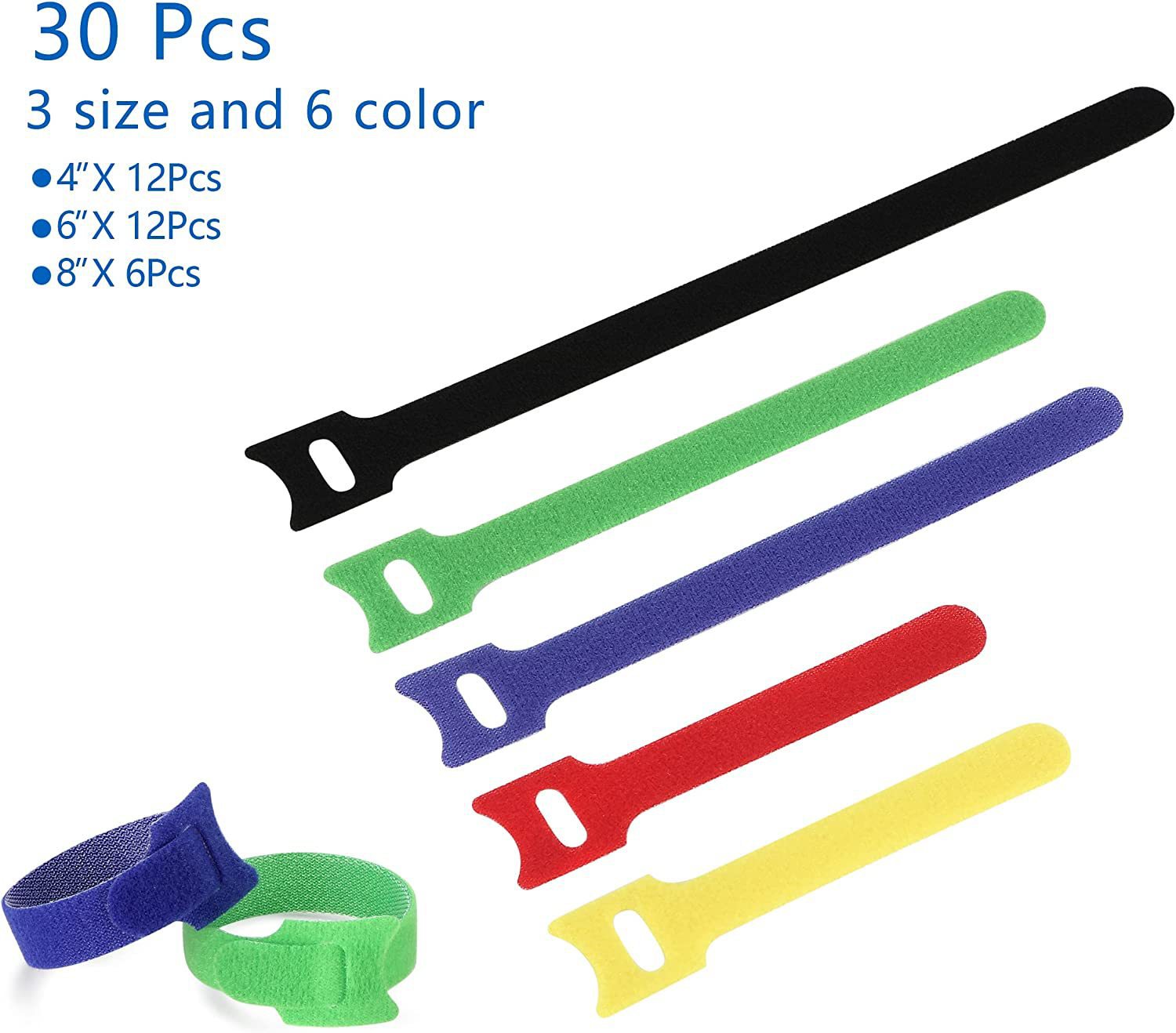 다채로운 T자형 케이블 정리함: 30PCS