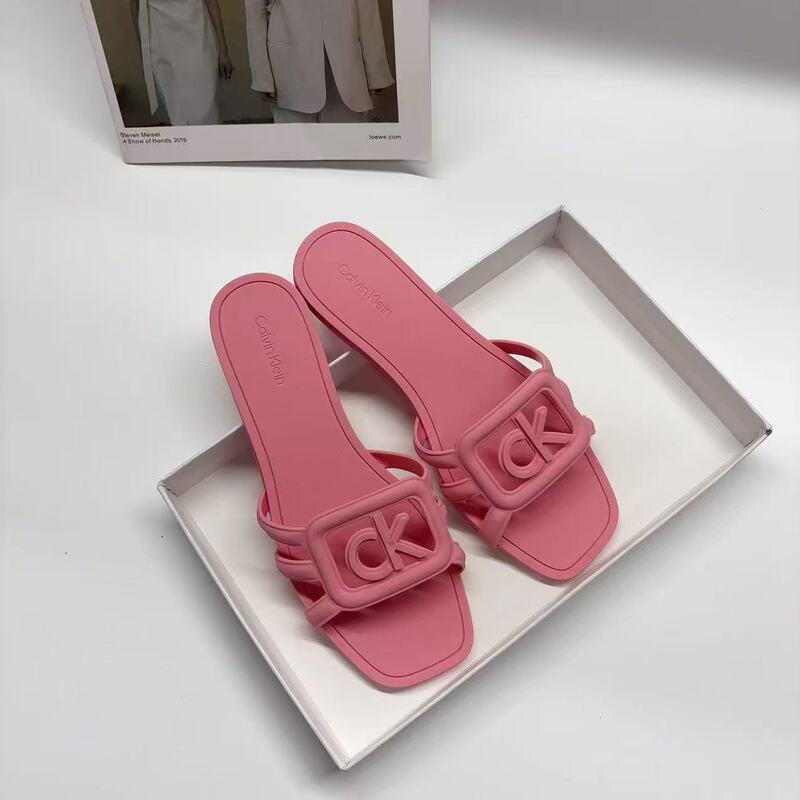 Ck Women's Summer New Beach Vacation Soft Comfortable Versatile Jelly Flat Slippers for Export Cross-Border Ck Women's Summer New Beach Vacation Soft Comfortable Versatile Jelly Flat Slippers for Export Cross-Border