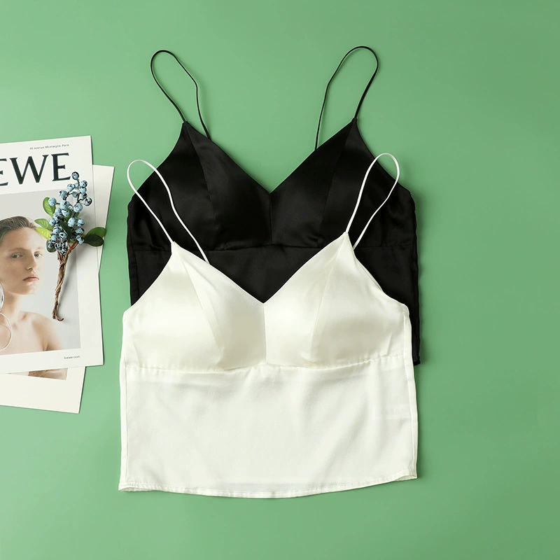 Ultra thin top with cups, silk shockproof underwear, wireless bra, french style
