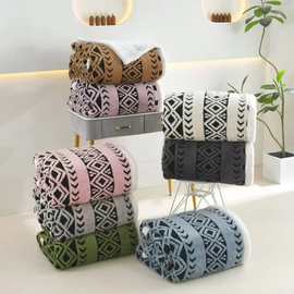 2025新款阳离子提花舒棉绒羊羔绒布面料家居服毛毯靠垫沙发垫绒布