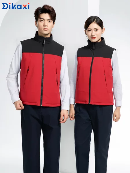 New fleece-lined thick vest custom logo cotton vest custom-made men and women warm vest printing overalls wholesale