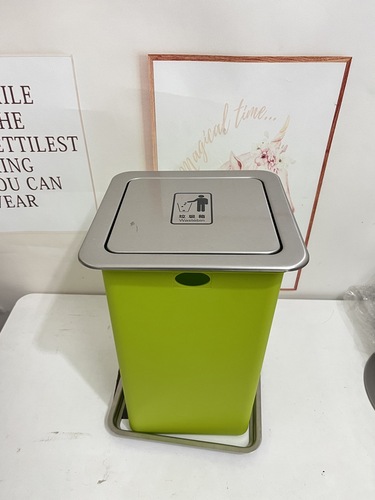 Cabinet embedded trash can flip cover countertop hidden kitchen sink stainless steel decorative cover lid swing lid