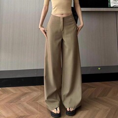 老钱风2025西装裤垂感新款高腰阔腿宽松显瘦阔腿裤休闲拖地裤子