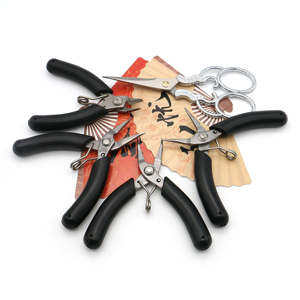 diy手工绕线饰品工具 迷你小珠宝钳不锈钢尖嘴钳圆嘴斜剪五件套装