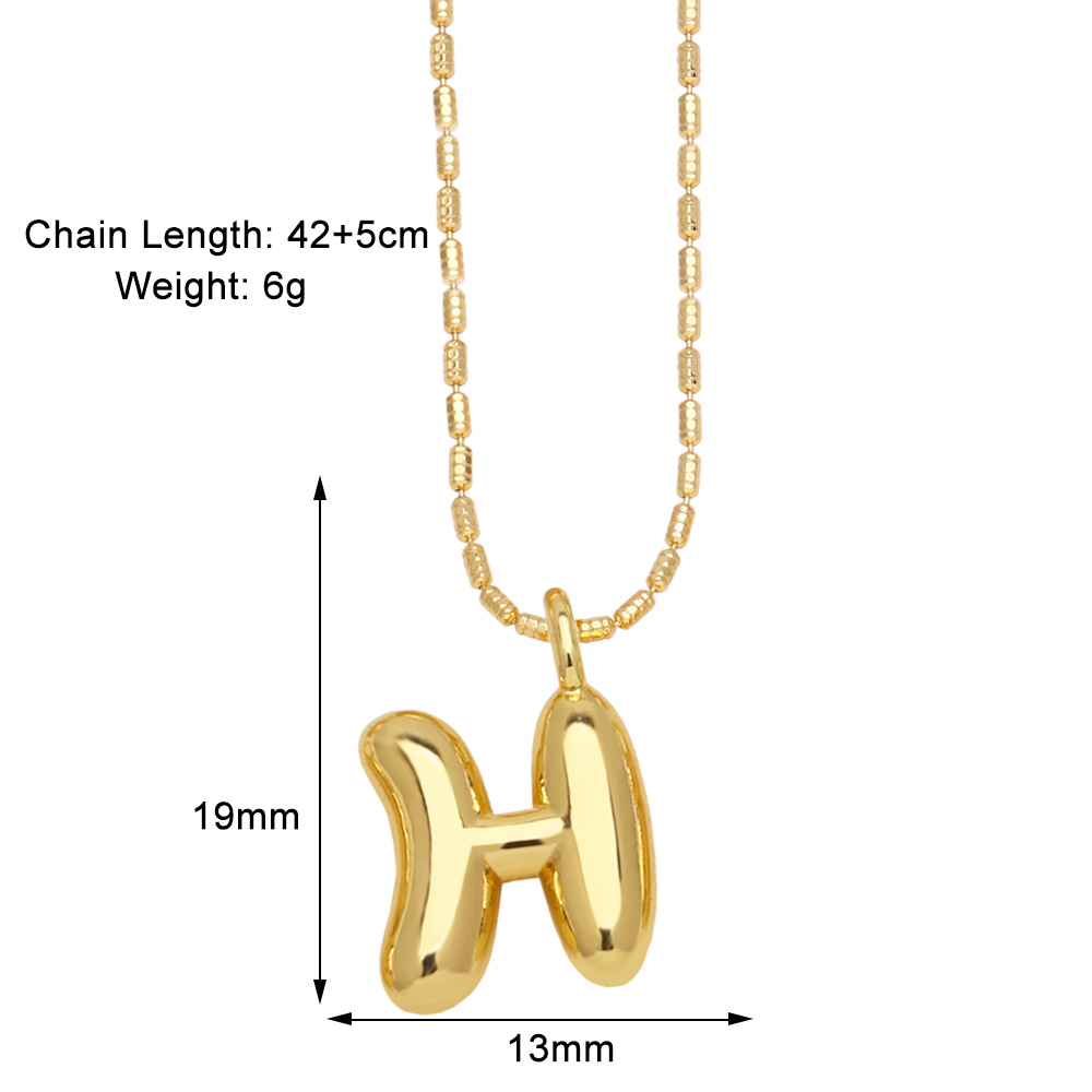 10g Weight Gold Plated Plating Material Pendant Necklace Classification 1 Piece Quantity Daily, Street Occasion Copper Material Letter Pattern Unisex Gender Simple Style Style Copper Gold Plated Simple Style Letter Pendant Necklace 9