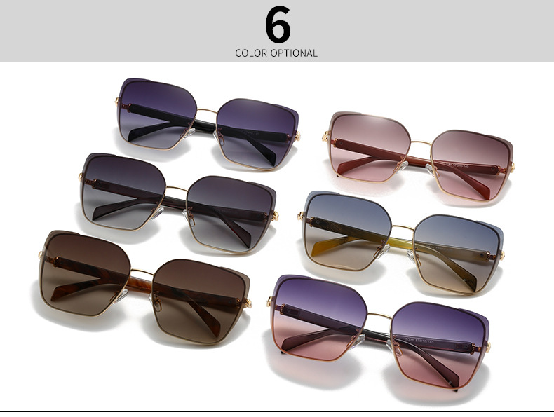 European and American Modern Retro Sunglasses High-end Women's INS Sunglasses All-match Fashionable Metal Sunglasses 5G21_voghion.com