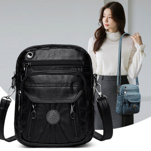 Cross-border Foreign Trade Shoulder Bag Women's 2024 New Women's Crossbody Shoulder Bag Multi-layer Zipper Coin Purse Small Square Bag Wholesale