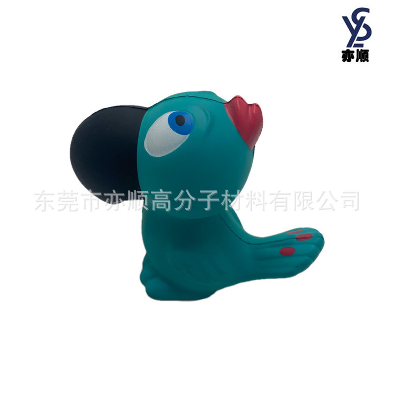 生产各种PU发泡慢回弹仿真动物卡通鹦鹉 慢回弹小老虎公仔