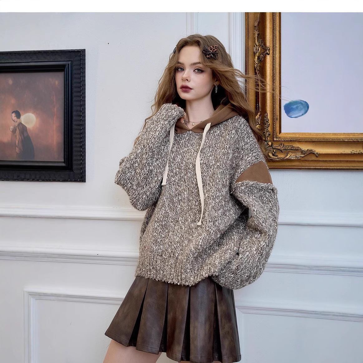 Winter sweater with hood