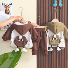 宝宝秋装套装2023新款卡通三件套个性婴儿春秋小童网红衣服批发