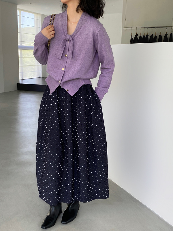 江左 小香风灰色蝴蝶结针织女秋2025新款慵懒风短款气质毛衣J8902|undefined