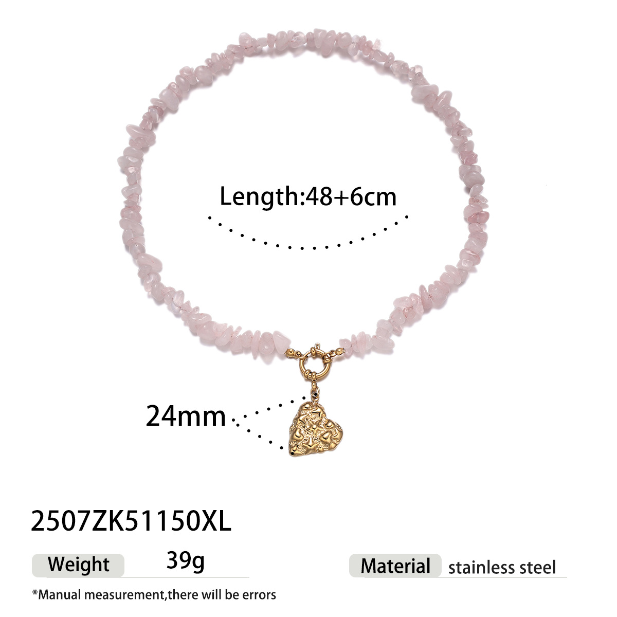 Collar de acero inoxidable de Tiana Europa y los Estados Unidos, piedra natural, colgante de acero de titanio, cadena de clavícula, joyería de venta caliente transfronteriza