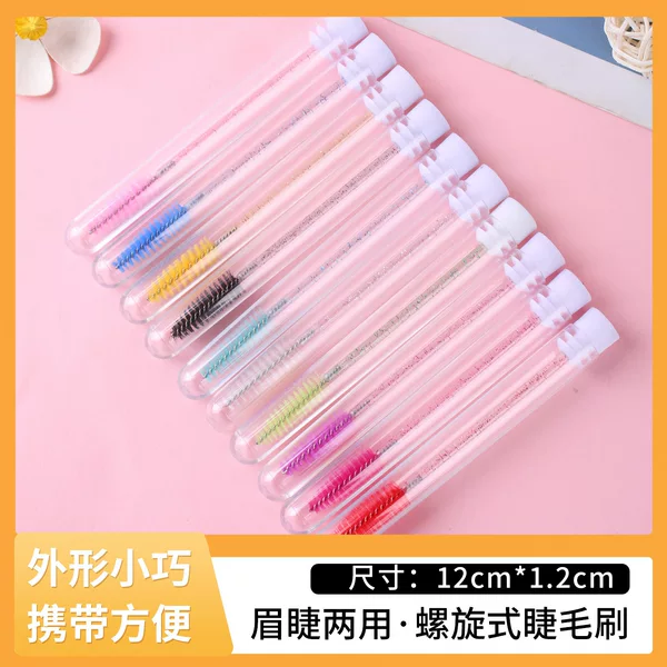 Wholesale Diamond-Encrusted Tube Brush Set with Smiley Face Design, Crystal Handle Eyelash Brush, Eyebrow Brush, Beauty Tools Eyelash Brush