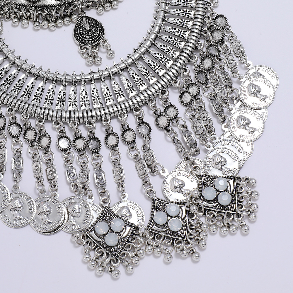 1 Piece Quantity Retro Ethnic Style Tassel Coin Alloy Plating Women's Necklace