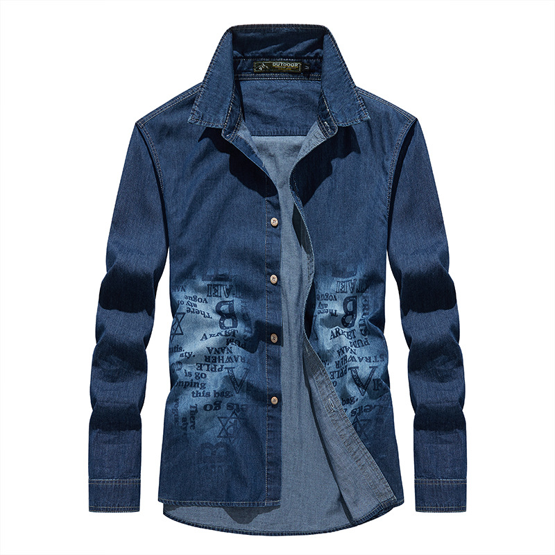 2024 primavera y otoño nuevo estilo retro vaquero herramientas casuales camisa de color sólido moda masculina multifacética camisa casualizada