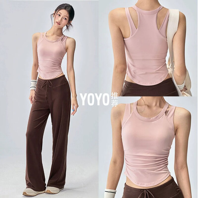 All-In-One Sports Vest 2026 New Summer Shockproof Outerwear Running Pilates Underwear Fake Two-Piece Yoga Wear All-In-One Sports Vest 2026 New Summer Shockproof Outerwear Running Pilates Underwear Fake Two-Piece Yoga Wear