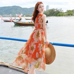夏のロングスカートのボヘミアワンピースの女性の中の長いタイプのアンドロメダの超仙の甘いビーチスカートの海辺の休暇