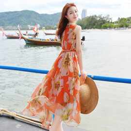 夏季裙波西米亚连衣裙女中款仙女超仙甜美沙滩裙海边度假