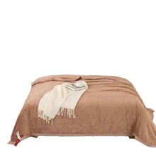 2022新款毯子抱枕系列--350克素色云貂绒毯子150x200cm简素-卡其