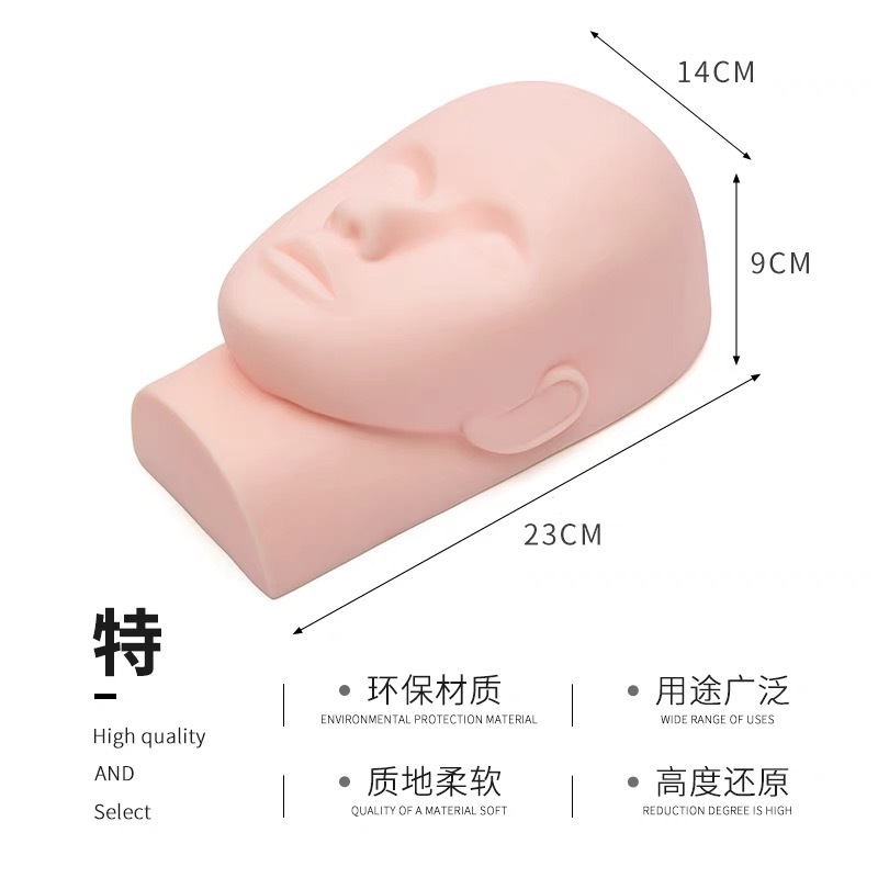 Injerto modelo de pestañas cabeza de pestañas estudiantes práctica entrenamiento cabeza molde herramienta salón de belleza técnica maquillaje molde de silicona