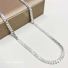 s990纯银古巴项链男欧美嘻哈个性时尚粗链条欧美潮流百搭项链颈链