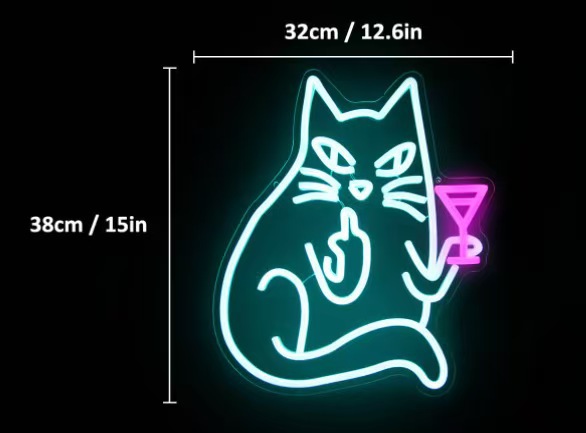 가운데 손가락 고양이 # 38x32cm