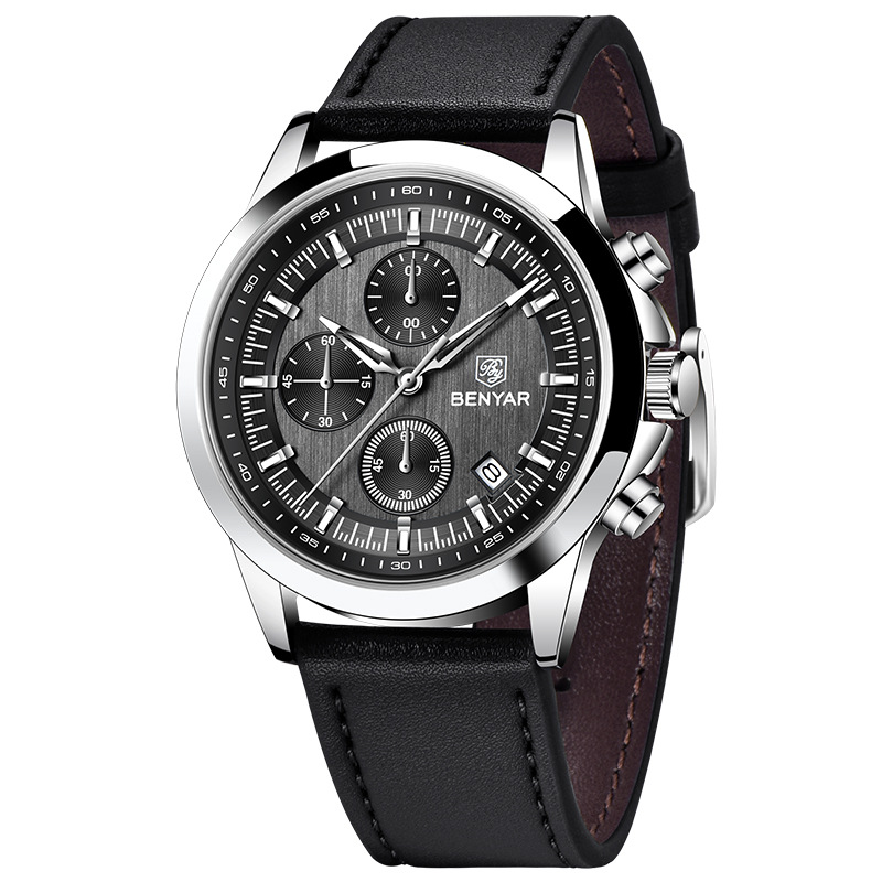 BENYAR Reloj de hombre cronógrafo multifunción calendario deportivo impermeable reloj de cuarzo de negocios BY5210