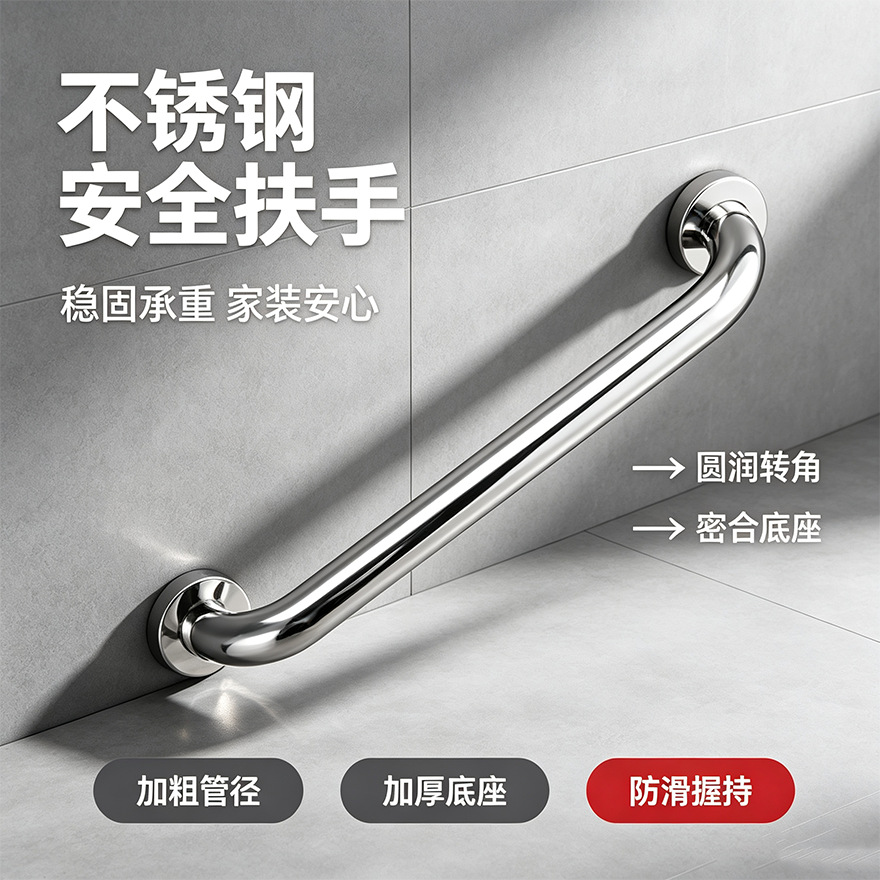 Adaptive, barrier-free, and safe grab bars; cross-border stainless steel handrails; bathroom, bathtub, hospital, and stair anti-slip handrails