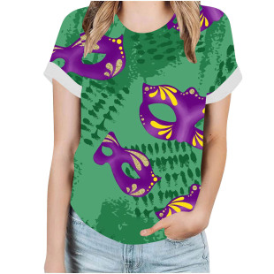 Serial number 27 T large edition 24 years mask dance trend women's cross-border foreign trade custom factory round neck T-shirt wholesale