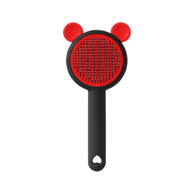 Nuevo peine para mascotas transfronterizo para eliminar el cabello flotante, limpiar y limpiar el peine para perros con un clic para eliminar el cabello, peine de aguja, suministros para mascotas al por mayor