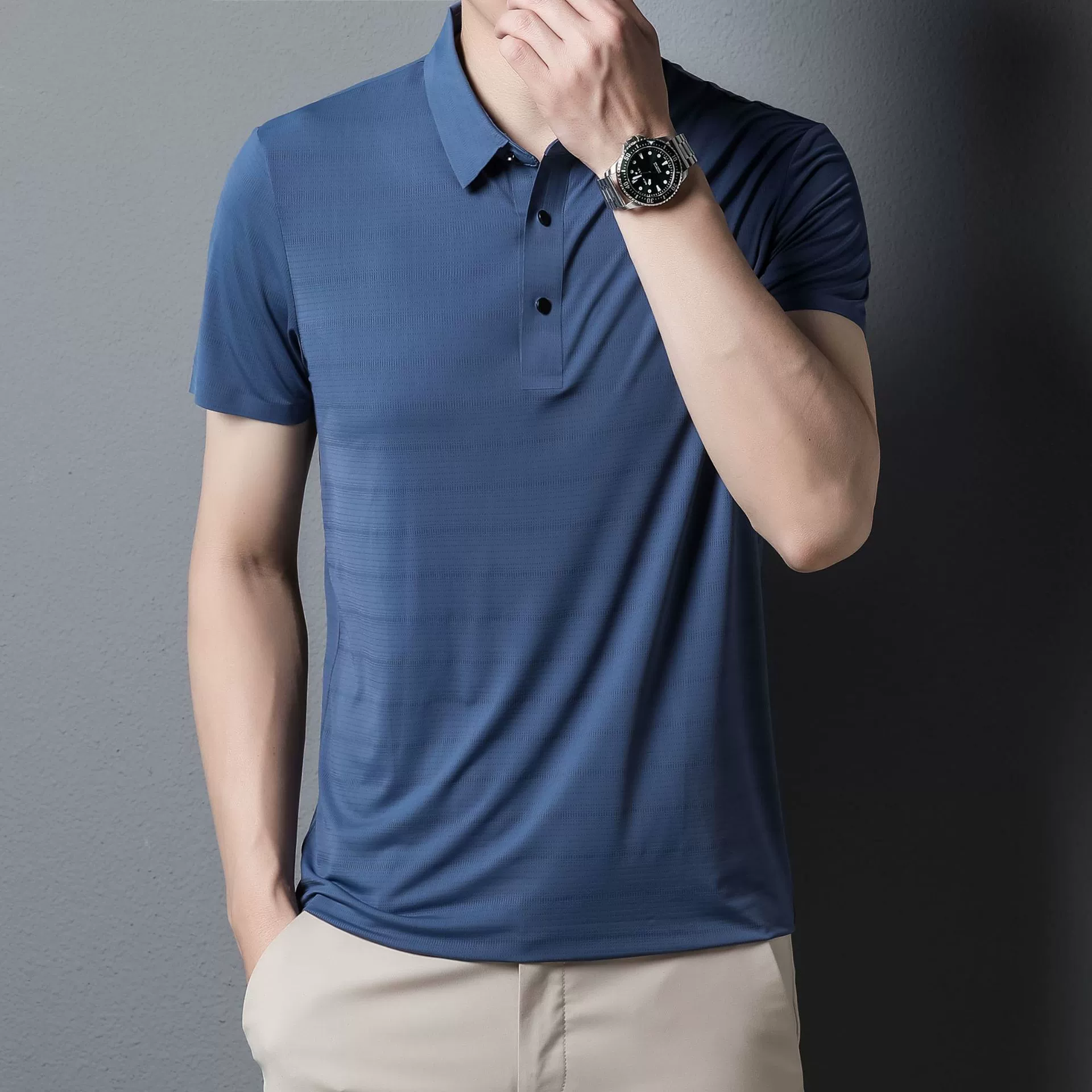 Летние мужские сплошные футболки Поло модные простые лацканы повседневные футболки с короткими рукавами