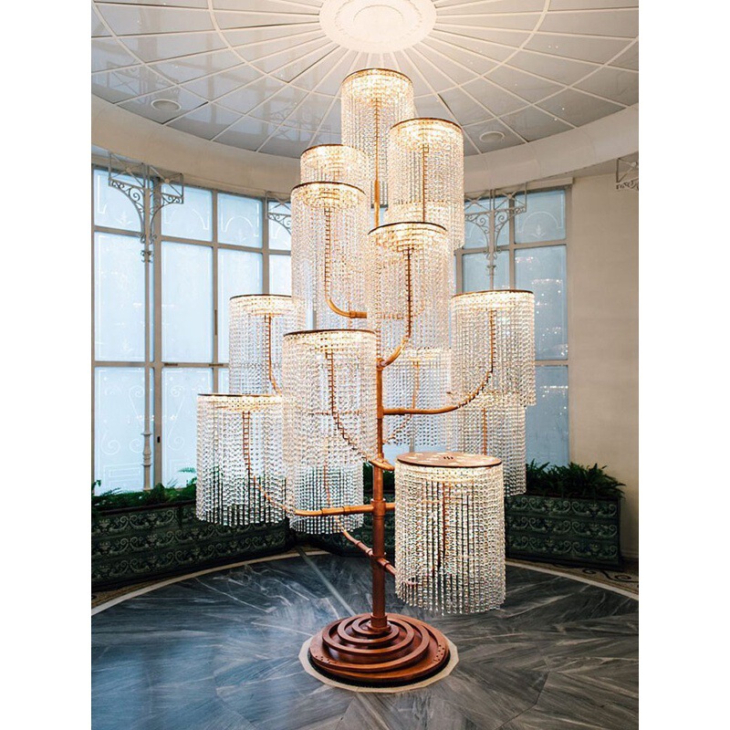 Luxury crystal floor lamps for hotel sales offices, lobby, club, shopping mall, and courtyard decoration lighting Luxury crystal floor lamps for hotel sales offices, lobby, club, shopping mall, and courtyard decoration lighting