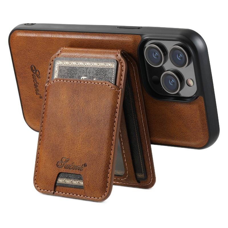 Adecuado para iPhone17 funda de teléfono móvil Samsung S25 tarjetero magnético dos en uno carga inalámbrica MagSafe Google