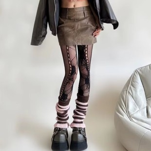 Black Silk Stockings Women's Fishnet Stockings y2k Not Fallen Rose Jacquard Lace Mesh Hollow Pure White Silk Pantyhose