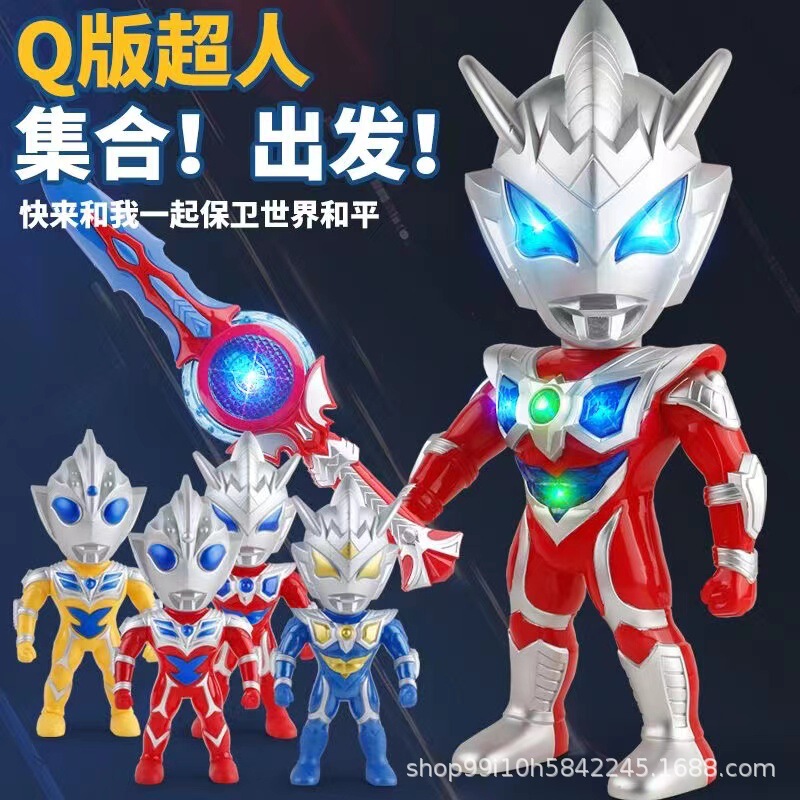 Q Version Large Doll Didi Superman Doll Game Model Sound and Light Touch Music Kidsren's Set Boy Toy