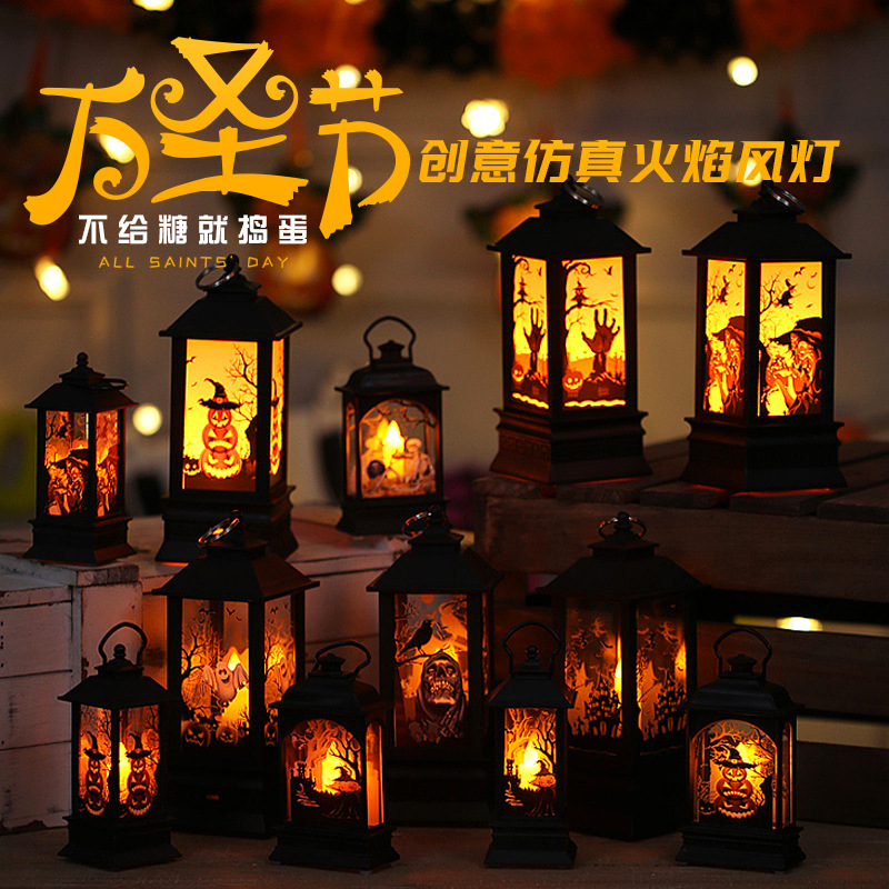 Decoraciones de Halloween Decoración de luz de viento Luz de vela electrónica LED Bar de Halloween Atmósfera de terror Accesorios de vestir